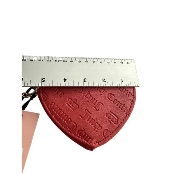 NWT Juicy Couture Chain Wristlet Womens Size 4”  Red Heart Shaped Embossed Logo - Picture 6 of 8